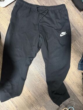 Nike Black Jogger Sweatpants with White Swoosh
